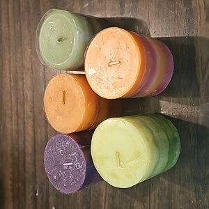 Lot of Beautiful Ombre Single Wick Short Candles
